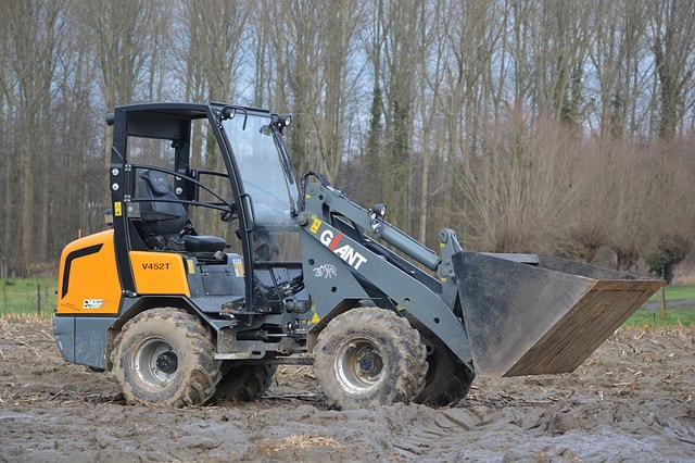 land clearing with wheel loader bulldozer